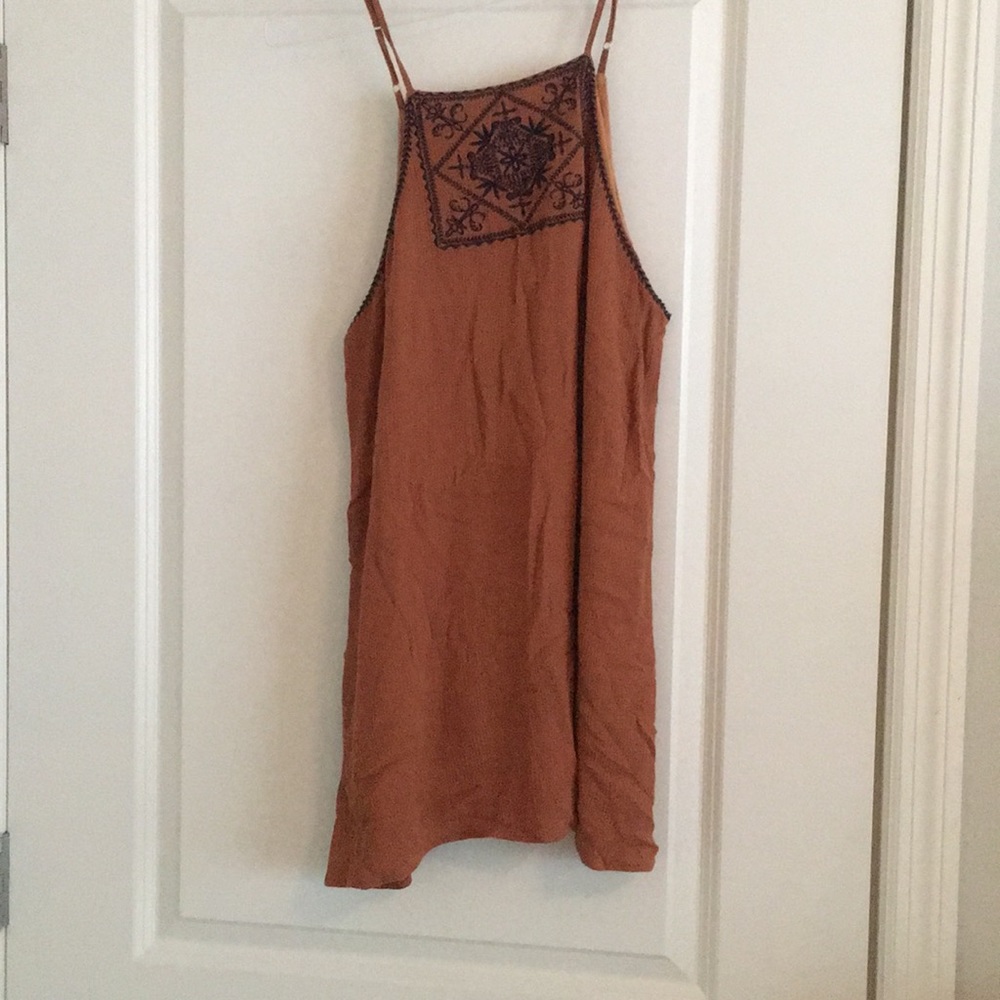 The Hanger Tan with Navy Accent Dress